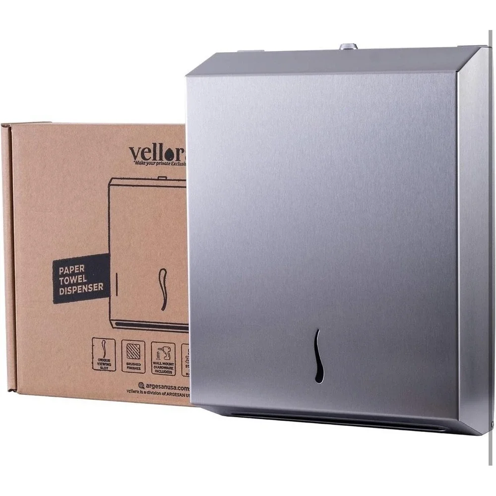 Vellora Paper Towel Dispenser‎ SS304 Stainless Steel Lock Wall Mount 400 C-Fold